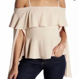 NWT S Endless Rose Cold Shoulder Angel Sleeve Top